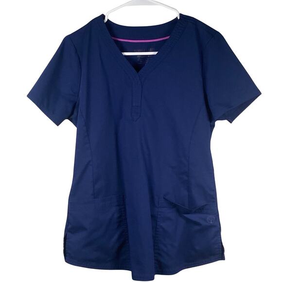 Healing Hands Scrub Top Women's Size Small Jane Y-Neck Blue Nurse Vet Medical - Picture 1 of 6